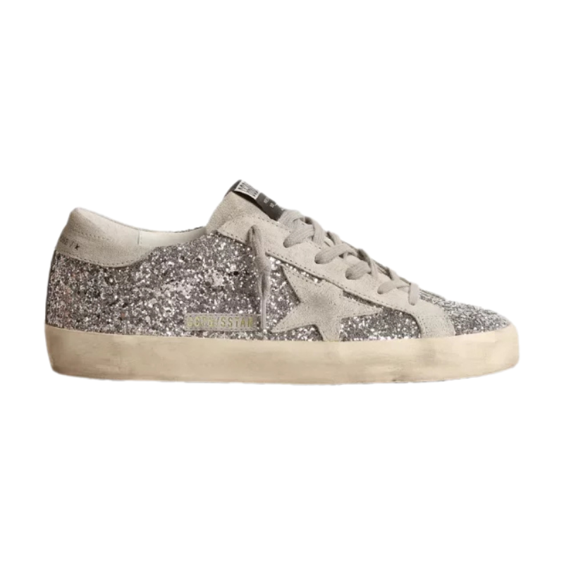 Golden Goose Superstar Glitter Silver Sneakers