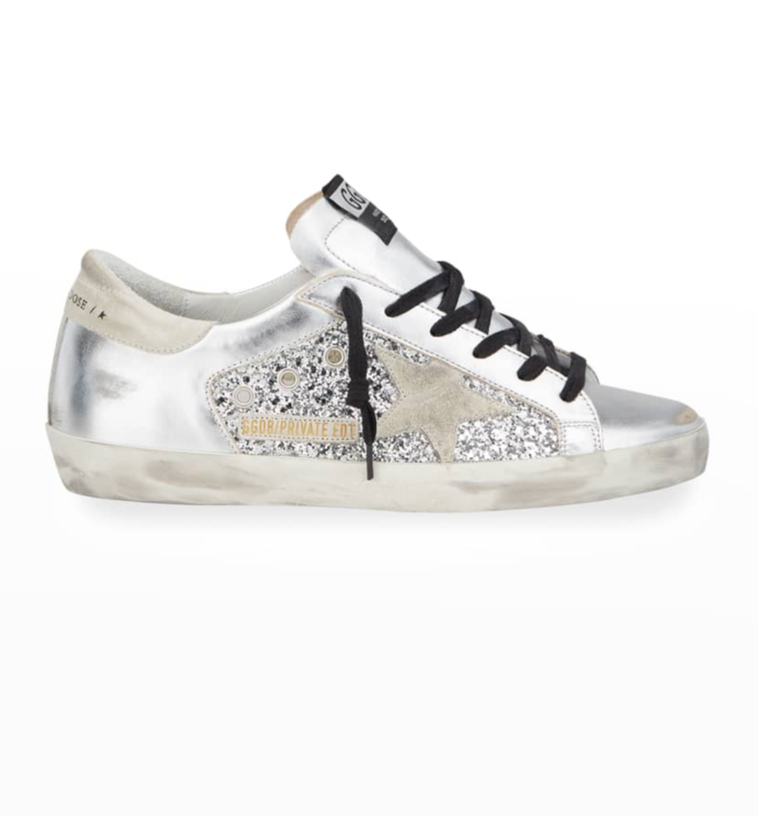 Golden Goose Metallic Glitter Low-Top Sneakers