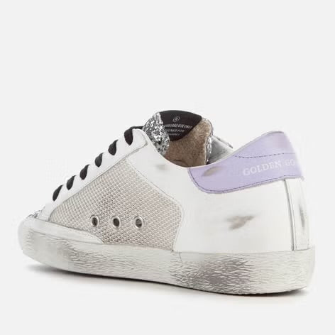 Golden Goose Women's Superstar Trainers - Silver Glitter/Cord Gum/Anise