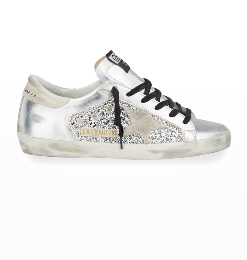 Golden Goose Metallic Glitter Low-Top Sneakers