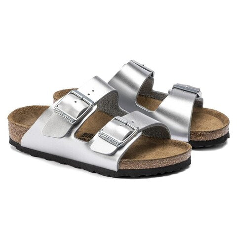 Birkenstock Arizona Children's Percoflor - Electroplated Silver with a Metallic Sheen