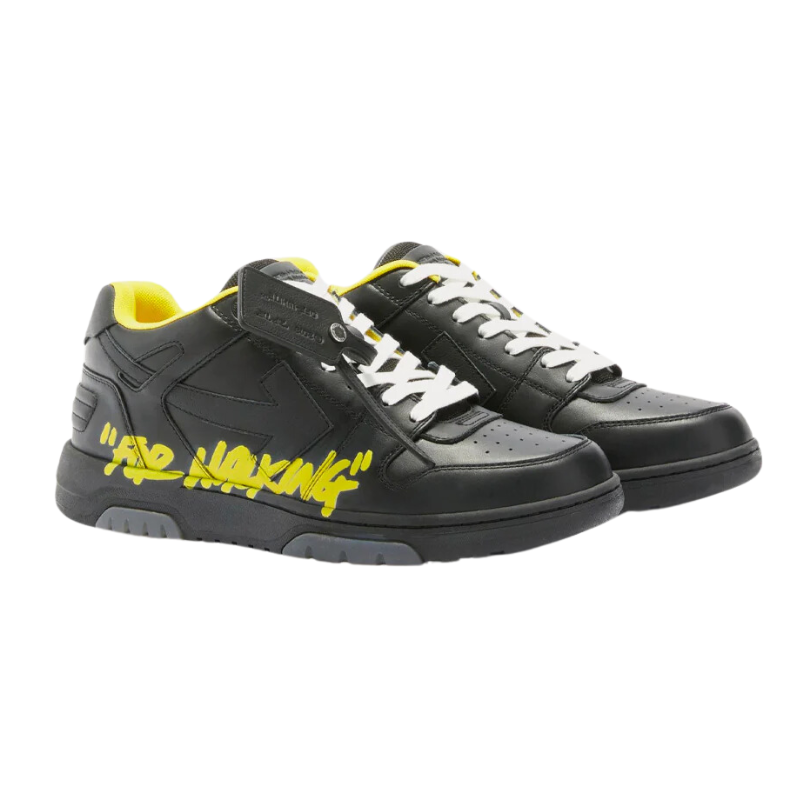 OFF-WHITE Out Of Office “ooo” Low Tops For Walking Black Yellow