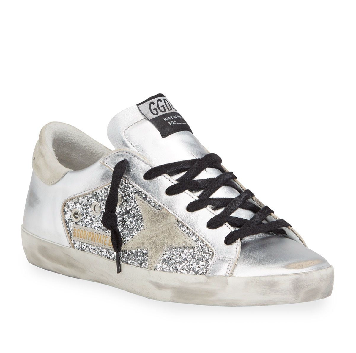Golden Goose Metallic Glitter Low-Top Sneakers