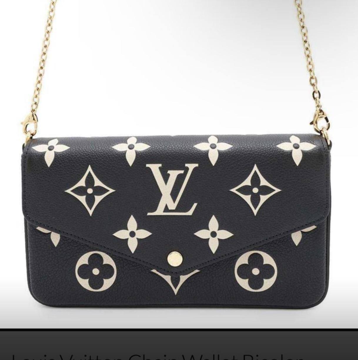 Louis Vuitton Chain Wallet Bicolor Empreinte Pochette Black