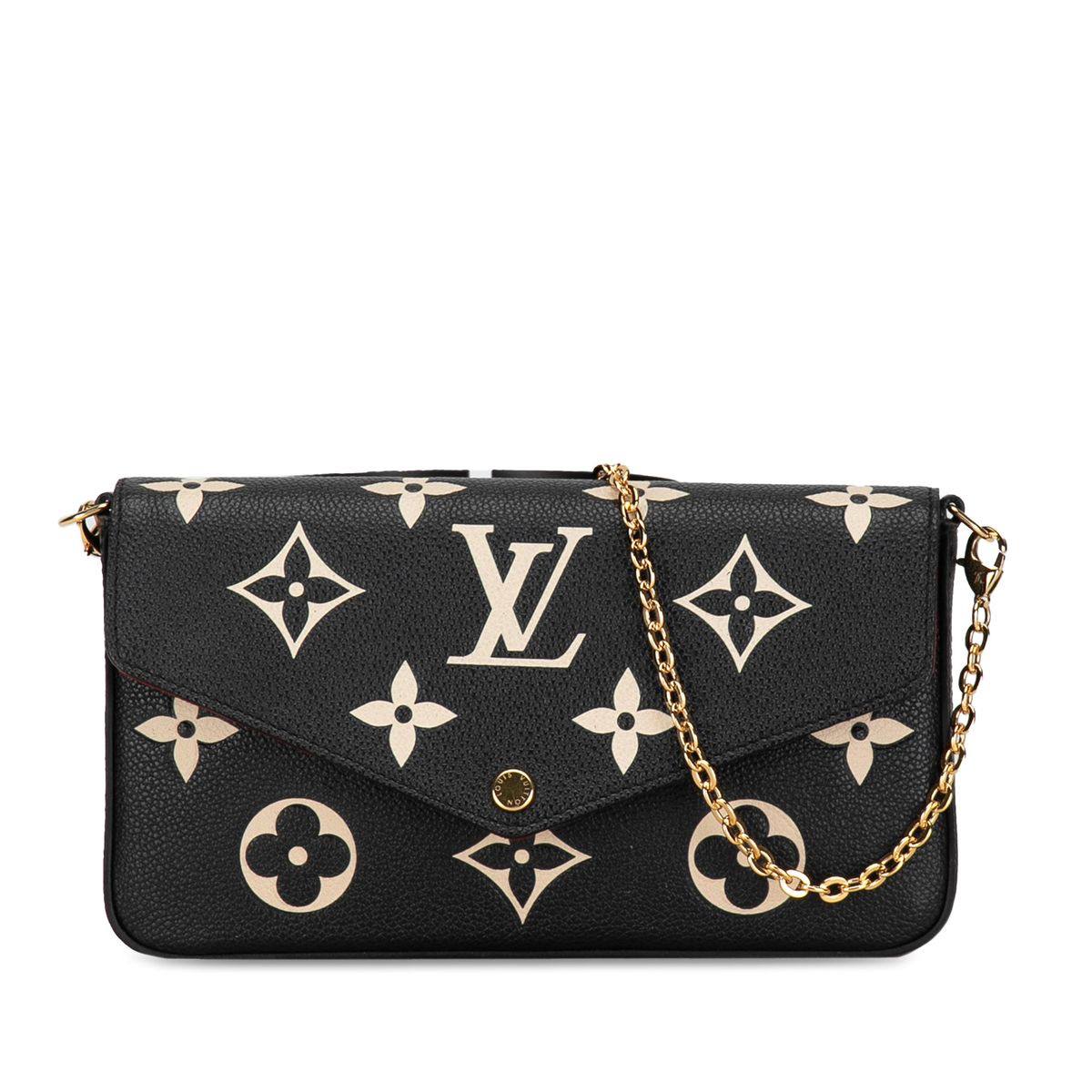 Louis Vuitton Chain Wallet Bicolor Empreinte Pochette Black