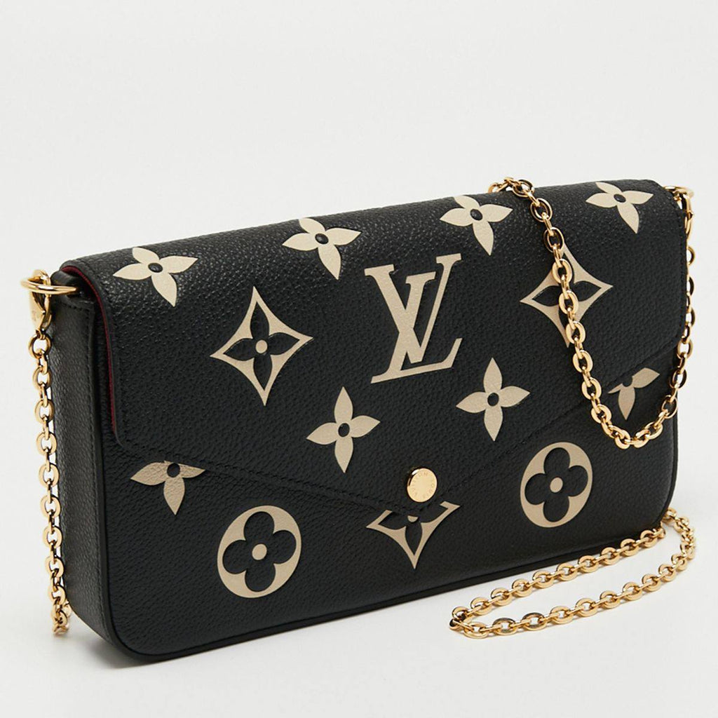 Louis Vuitton Chain Wallet Bicolor Empreinte Pochette Black