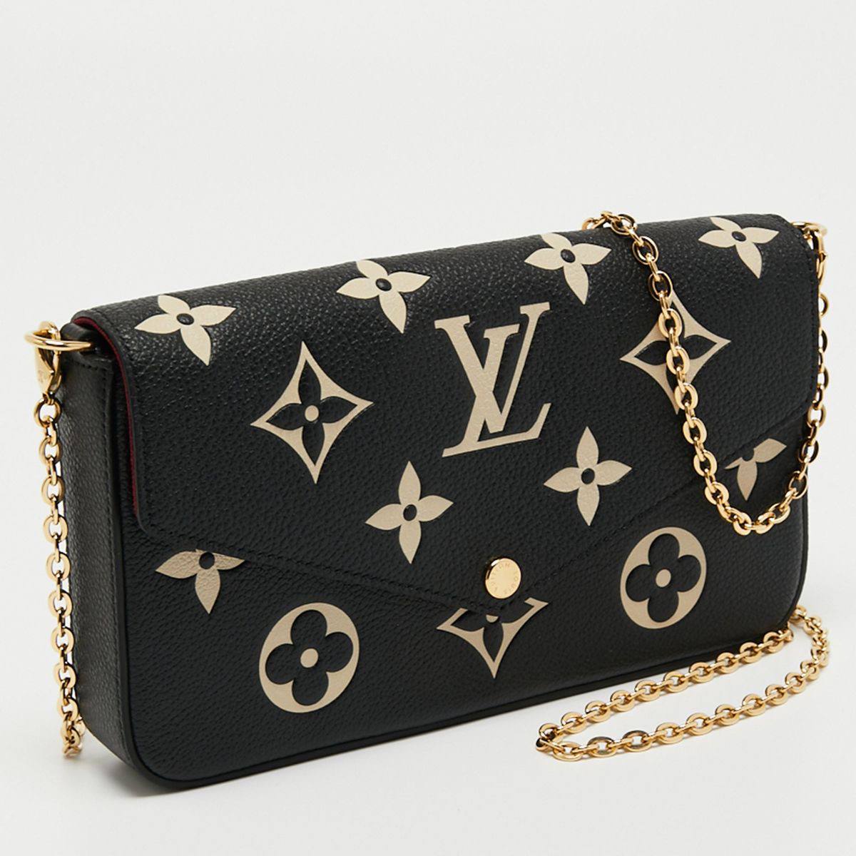 Louis Vuitton Chain Wallet Bicolor Empreinte Pochette Black