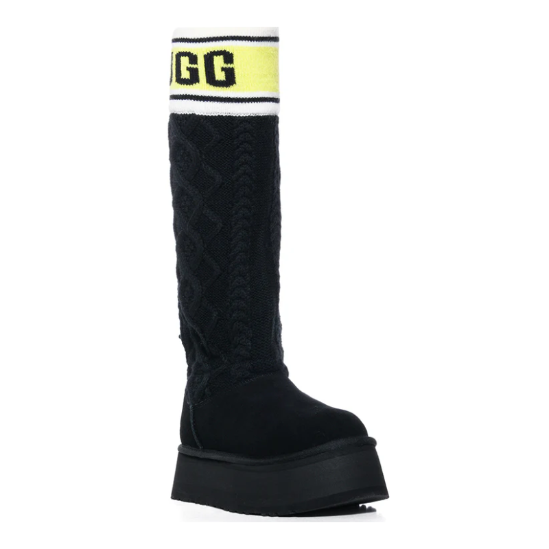UGG Classic Sweater Letter Boot – Black